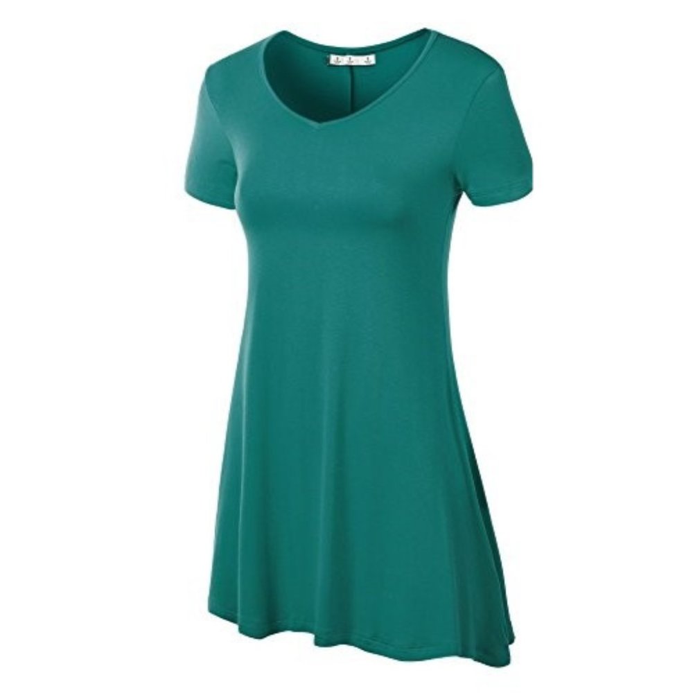 Tunic Top - Short Sleeve Jade Green